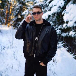 represent pu leather jacket black