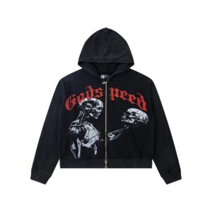 godspeed skull print hoodie multicolor