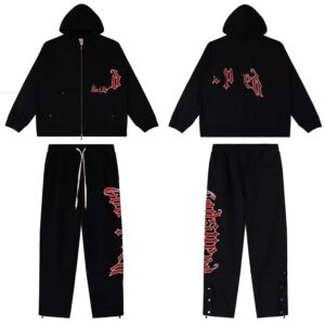 god&speed hoodie set red/black/cream