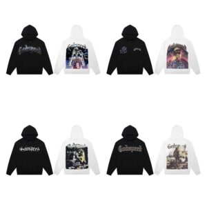 godspeed skull hoodie in black and white