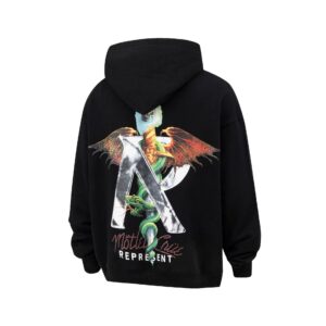 represent dragon print hoodie black