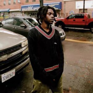 corteiz cable knit v neck sweater multi