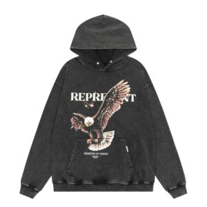 represent eagle washed hoodie multicolor
