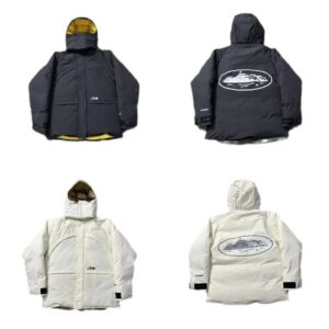 corteiz reflective embroidered jacket black