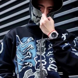 travis scott skeleton hoodie black