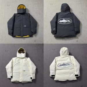 corteiz reflective embroidered jacket black