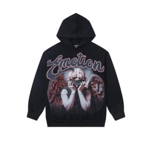 mixed emotion rhinestones hoodie