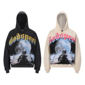 godspeed graphic washed hoodie multicolor