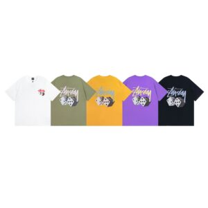 stussy black dice large logo short sleeve t shirt (multiple colors)​