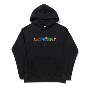 travis scott embroidered hoodie black