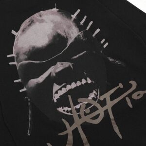 travis scott mask print black tee