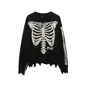 saint vintage skeleton knit sweater black