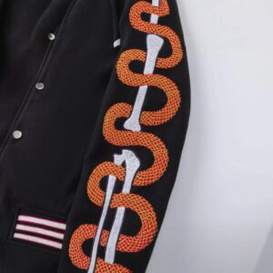 amiri snake embroidery wool jacket black