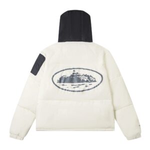 evil island logo puffer jacket multi