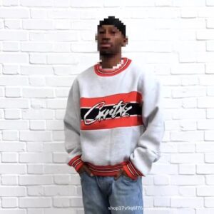 corteiz graphic knit sweater multicolor