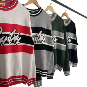 corteiz graphic knit sweater multicolor