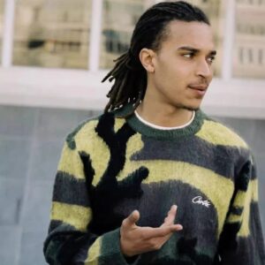 evil island mohair camouflage sweater multicolor