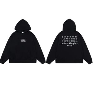 ​​maison margiela oversized hooded sweatshirt black/white​