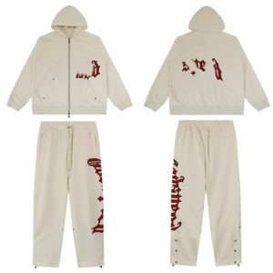 god&speed hoodie set red/black/cream