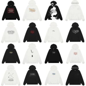 ​​maison margiela oversized hooded sweatshirt black/white​