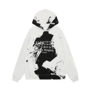​​maison margiela oversized hooded sweatshirt black/white​