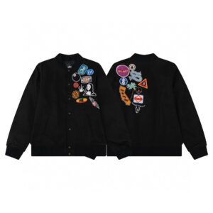 stussy varsity jacket multicolor