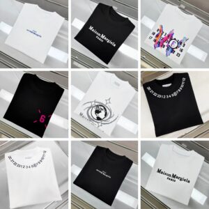 ​​maison margiela unisex round neck long sleeve t shirt black and white​