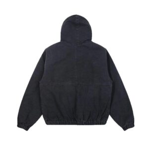 ​​stussy washed cotton hooded jacket relaxed fit (black, purple)​