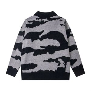 demon island camouflage knit sweater