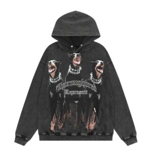 represent doberman vintage hoodie grey