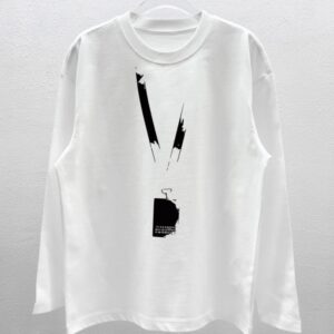 ​​maison margiela unisex round neck long sleeve t shirt black and white​