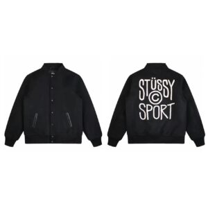 stussy varsity jacket multicolor