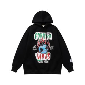 gallery dept joker flame hoodie black and white