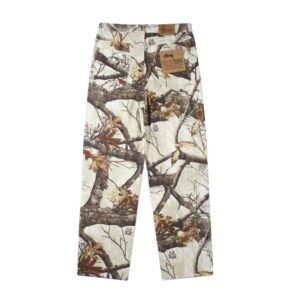 stussy unisex camo jeans loose straight leg pants（pink/white）