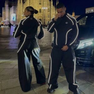 bp reflective stripe joggers black