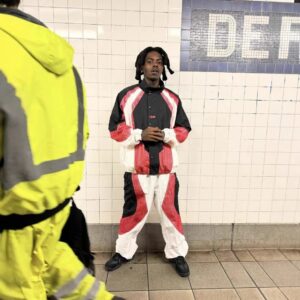 mesh colorblock track suit multicolor