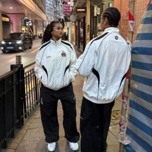 bp embroidered windbreaker suit multicolor