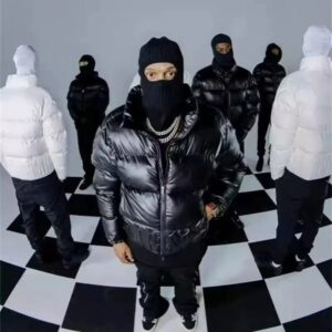 trapstar glossy logo puffer jacket black