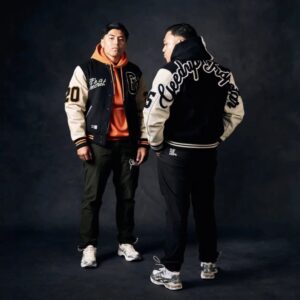 tra alphabet embroidered varsity jacket multi