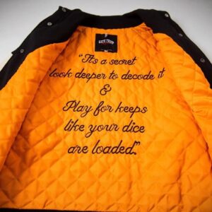 tra alphabet embroidered varsity jacket multi