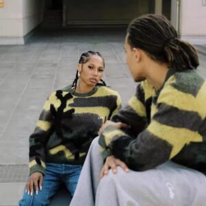 evil island mohair camouflage sweater multicolor