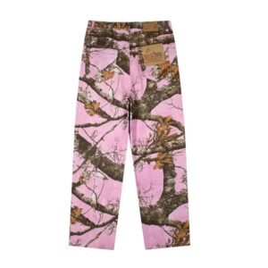 stussy unisex camo jeans loose straight leg pants（pink/white）