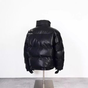 thug club pu puffer jacket black