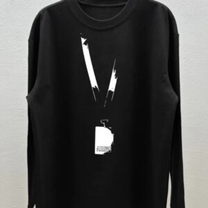​​maison margiela unisex round neck long sleeve t shirt black and white​
