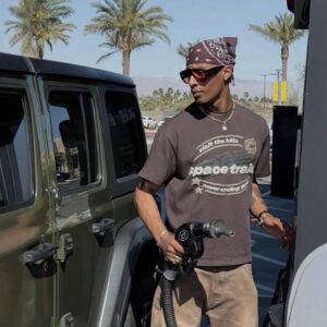 bp space trails t shirt brown