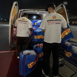 broken planet foam graphic tee white