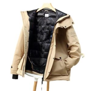 burberry 2024 outdoor white goose down hooded jacket (black and khaki)