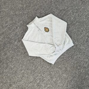 corteiz badge embroidered sweat set grey