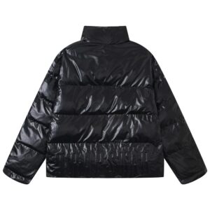 trapstar glossy logo puffer jacket black