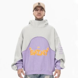 ​​saint men's fw25 3d foam color block fleece lined hoodie​